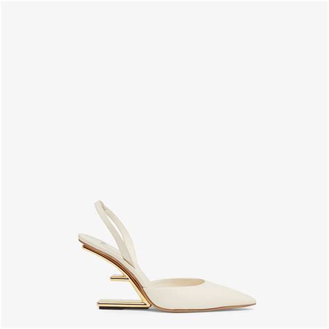 fendi white heels|fendi women' s wedge pumps.